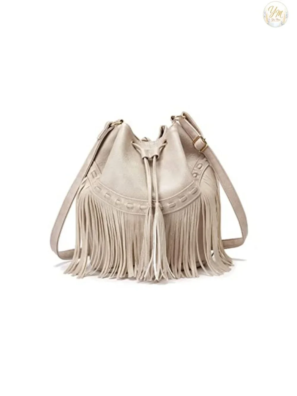 Faux Leather Bucket Bag Crossbody Fringe Tassel Hobo Shoulder Handbag